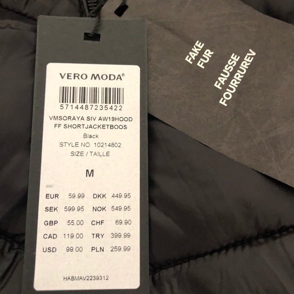 Vero Moda Jacket faux fur hood - Picture 2 of 2